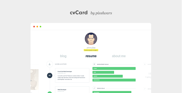 cvCard WP - Responsive WordPress Resume Theme