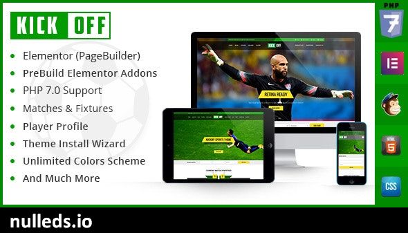 Kickoff Sports Club - WordPress Theme