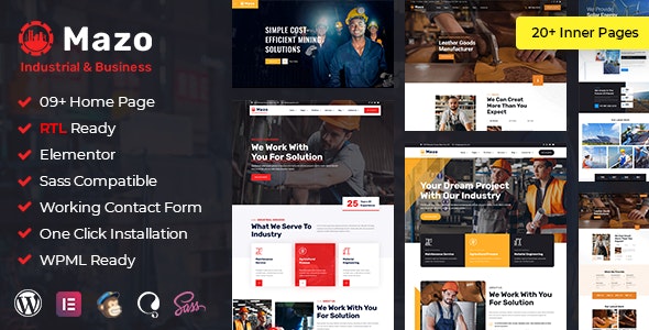 Mazo - Multipurpose Industry Factory WordPress Theme