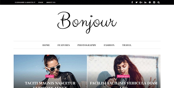 Bonjour - Magazine and Blog WordPress Theme