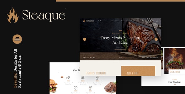 v1.1.0 Steaque | Restaurant and Cocktail Bar WordPress Theme