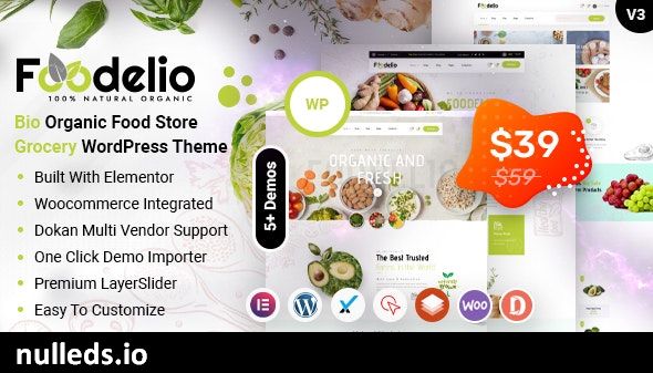 Foodelio – Bio Organic Food Grocery Multivendor WooCommerce WordPress Theme + RTL ready