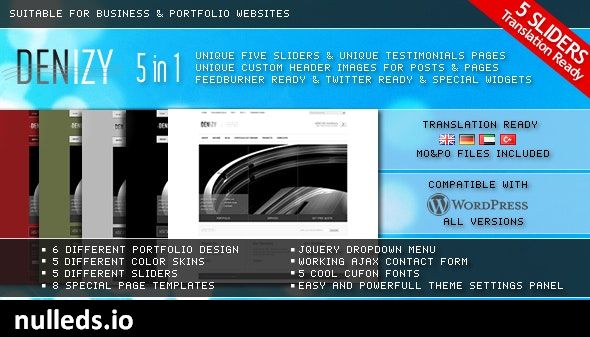DENIZY 5 in 1 Business & Portfolio Wordpress Theme