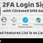 2FA Login SignUp Via Clickatell SMS with Admin Panel