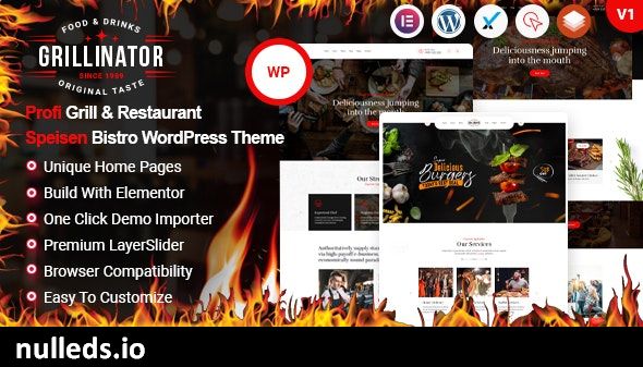 Grillinator - Food Restaurant Cafe Bar Grill & Bistro WordPress Theme