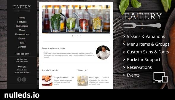 Eatery - Responsive Restaurant WordPress Theme