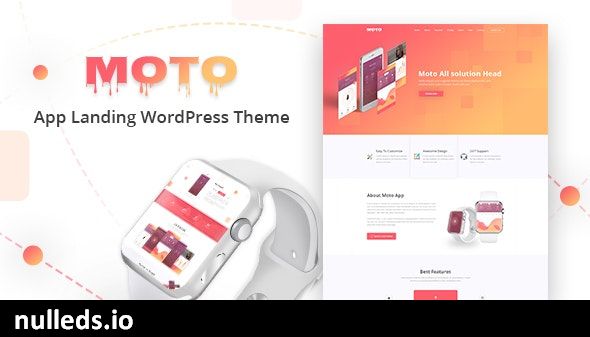 Moto - App Landing Page WordPress Theme