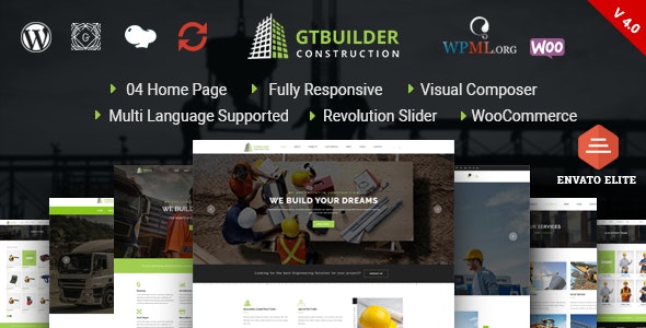 GTBuilder - Construction & Building WordPress Theme