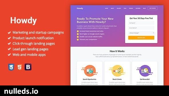 Howdy - Multipurpose High-Converting Landing Page WordPress Theme