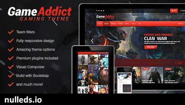 Game Addict - Clan War Gaming Theme