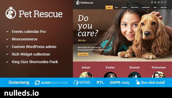 Pet Rescue - Animals and Shelter Charity WP Theme