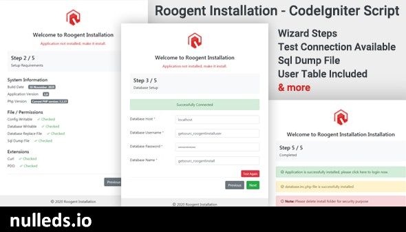 Roogent Installation - CodeIgniter Script