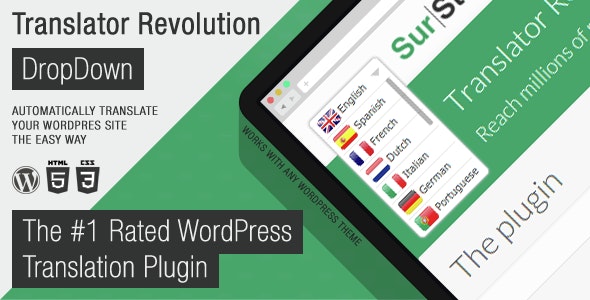 Ajax Translator Revolution DropDown WP Plugin