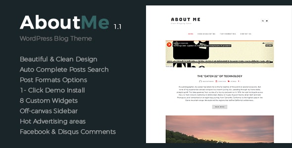 About Me - Creative & Clean WordPress Theme