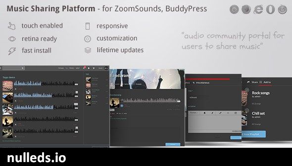 Music Sharing Platform - for Wordpress / ZoomSounds Addon, BuddyPress integrated