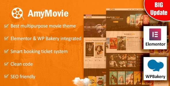 Free Download AmyMovie v4.3.0 Movie and Cinema WordPress Theme