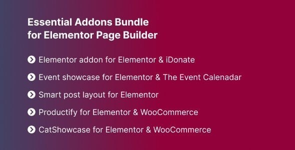 Free Download v1.0 Essential Addons Bundle for Elementor Page Builder