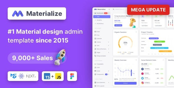 Free Download Materialize v13.4.0 HTML & Laravel Material Design Admin Template