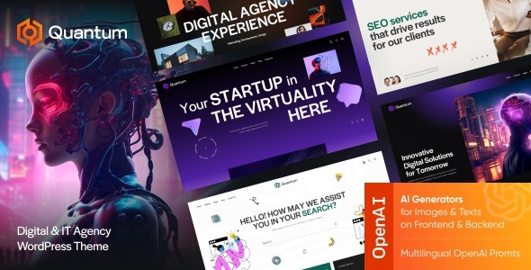 Free Quantum v1.0 Digital & IT Agency WordPress Theme Download