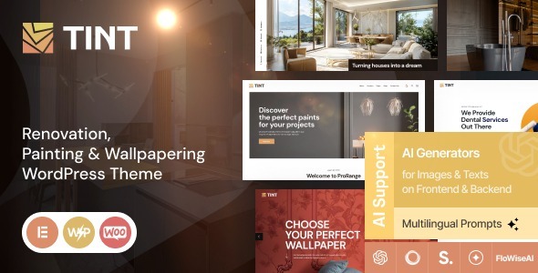 Free Download Tint v1.0 Renovation, Painting & Wallpapering WordPress Theme