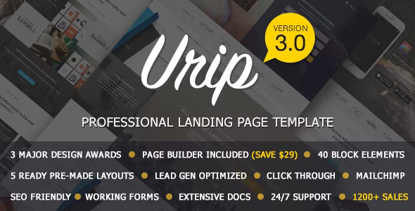 Download Latest Urip v3.0 Landing Page WordPress