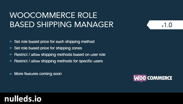 Role Based Shipping Manager For WooCommerce