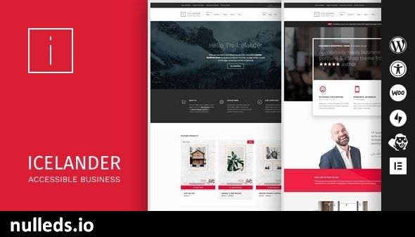 Icelander - Accessible Business Portfolio & WooCommerce WordPress Theme