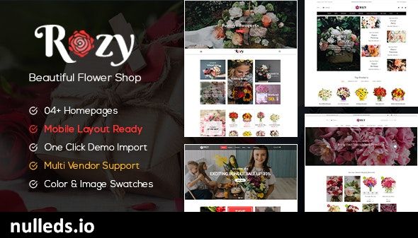 Rozy - Flower Shop WooCommerce WordPress Theme (4+ Indexes + Mobile Layouts Ready)