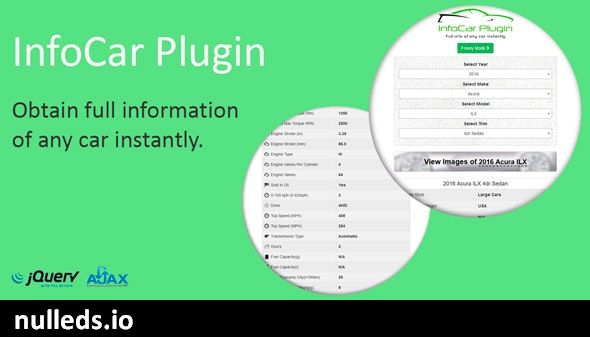 PHP InfoCar Plugin (Car Make/Model/Trim)