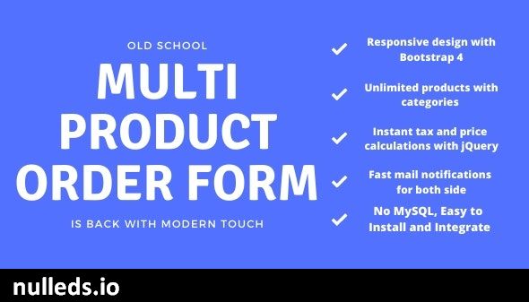 Multi Product Order Form