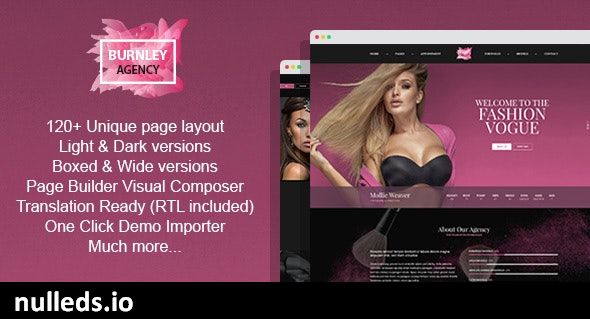 Burnley - Modelling Agency and Portfolio WordPress Theme