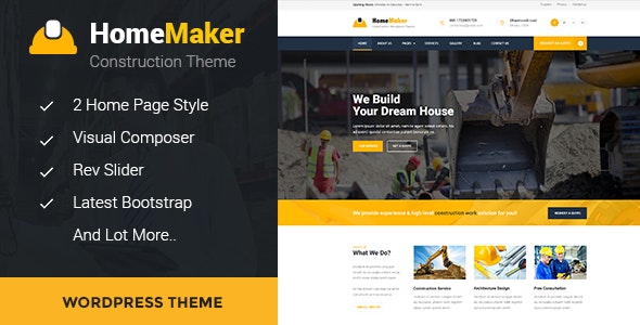 HomeMaker - Construction & Builder WordPress Theme