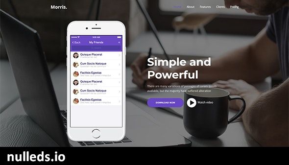 Morris - WordPress App & Product Landing Page