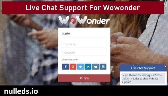 Live Chat Support For WoWonder