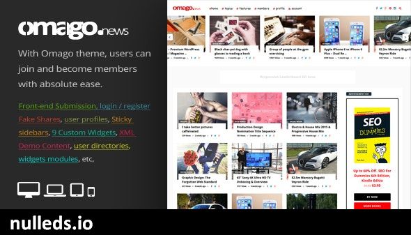 Omago News - User Profile Membership & Content Sharing Theme