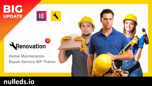 Renovation - Repair Service, Home Maintenance Elementor WP Theme