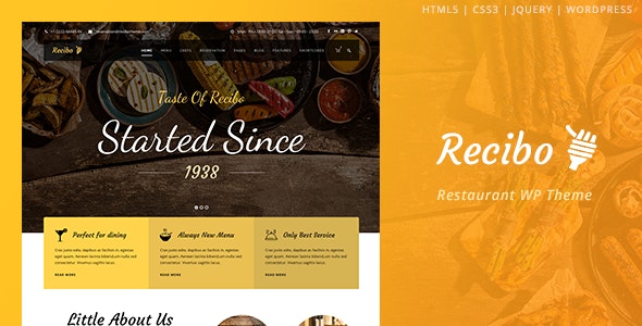 Recibo - Restaurant WordPress