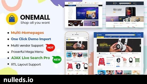 OneMall - eCommerce MarketPlace WooCommerce WordPress Theme (Mobile Layouts Included)