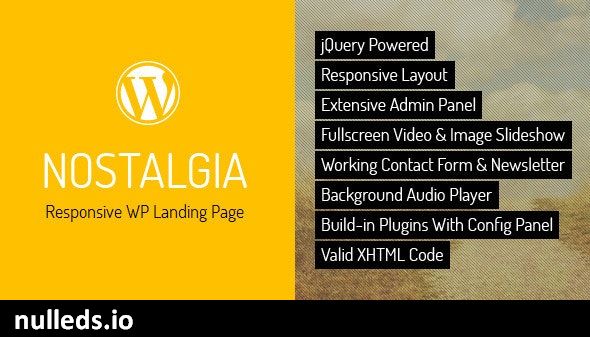 Nostalgia - Responsive WordPress Landing Page