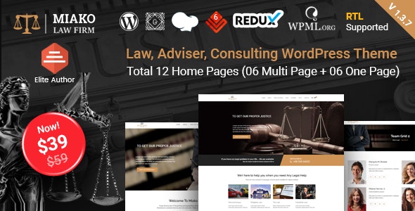 Miako - Lawyer & Law Firm WordPress Theme