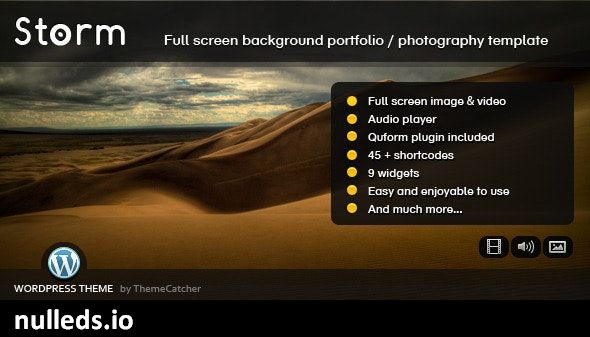 Storm WordPress - Full Screen Background Theme