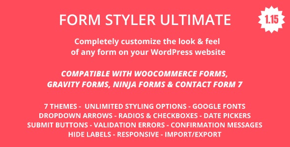 Form Styler Ultimate | Gravity Forms, Ninja Forms, CF7 (Contact Form 7), WooCommerce