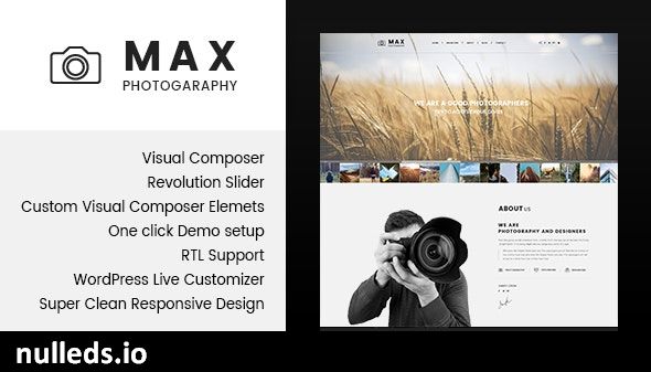 Max Photograpy - WordPress Theme for Photographers