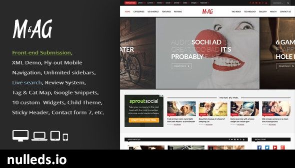 MAG = Grid Magazine / News WordPress Theme / Front-end Submission