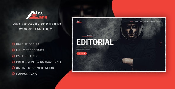 Alex Zane - Photo/Portfolio WordPress Theme