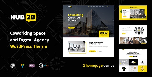 Hub2B - Coworking Space and Digital Agency WordPress Theme