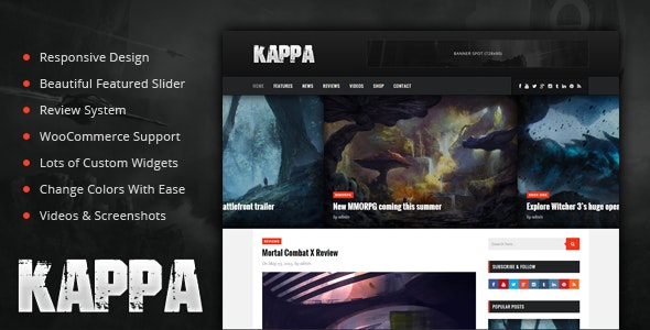 Kappa - A Gaming WordPress Theme