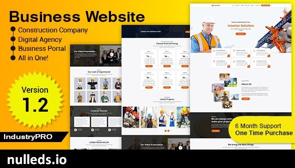 Industry PRO - Multipurpose Construction Builder and Agency Website Script