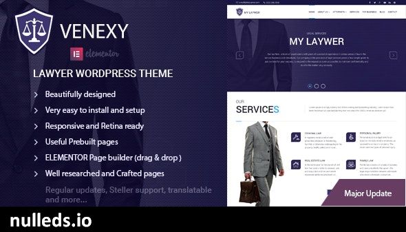 Lawyer Elementor WordPress Theme - Venexy