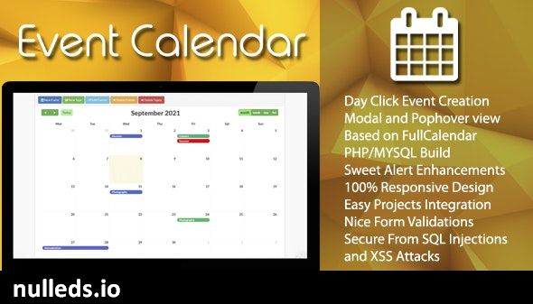 Event Calendar - PHP/MYSQL Plugin